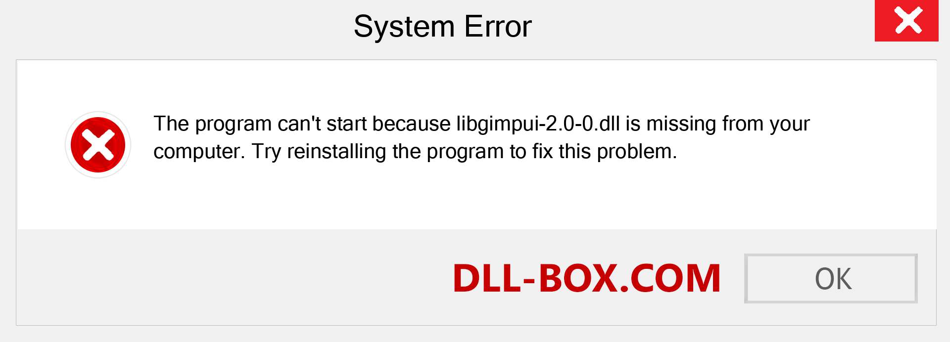  libgimpui-2.0-0.dll file is missing?. Download for Windows 7, 8, 10 - Fix  libgimpui-2.0-0 dll Missing Error on Windows, photos, images